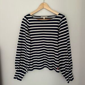 Marc Jacobs Navy and Cream Striped Top, Size S